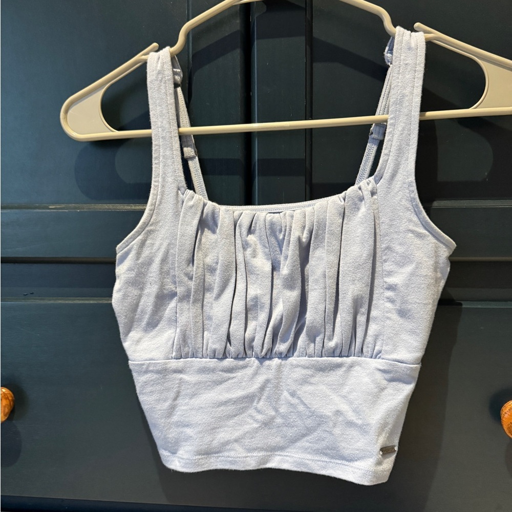 Women's Light Gray Pleated Top